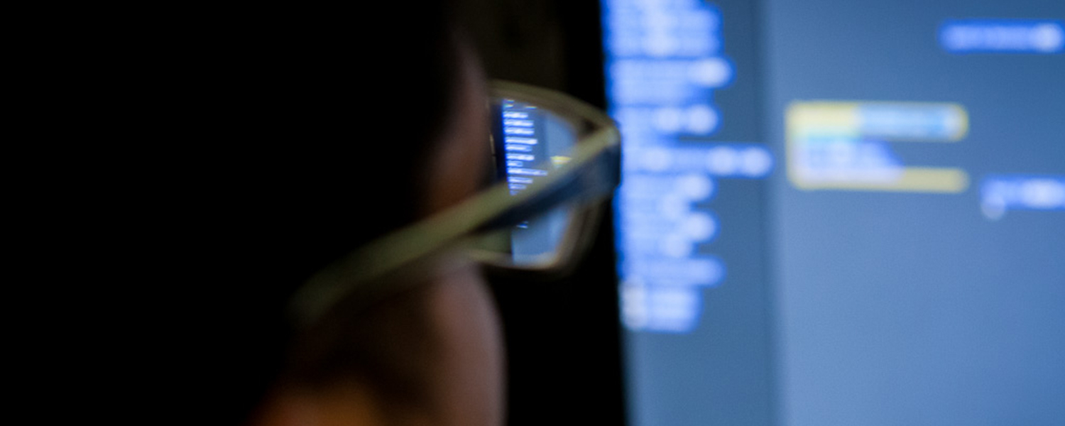 A student using a computer