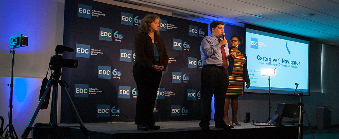 A photo of the Care(Giver) Navigator from the EDC pitch competition