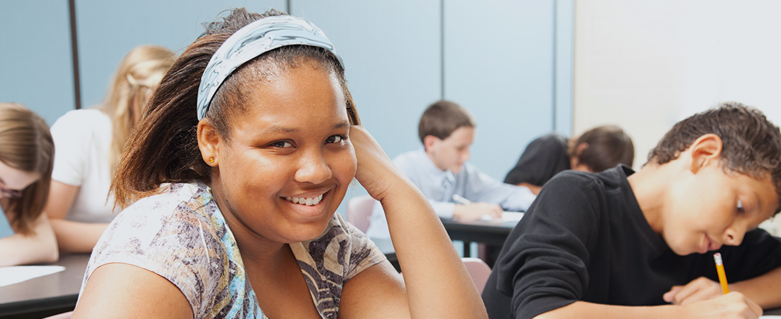 A photo of children in a classroom