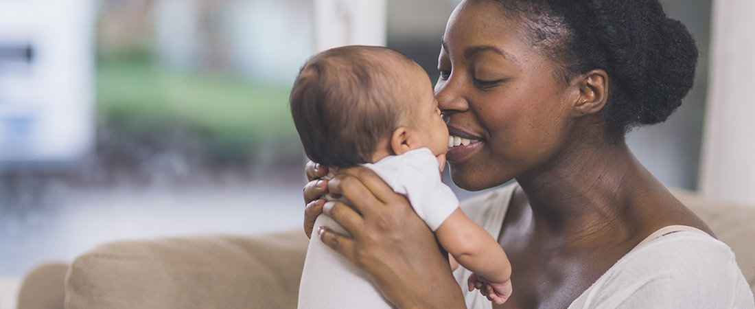 A photo of mother and child