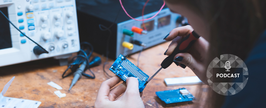 A photo of a person engaged in engineering activity representing How Should Schools Prepare Students for Jobs of the Future? 