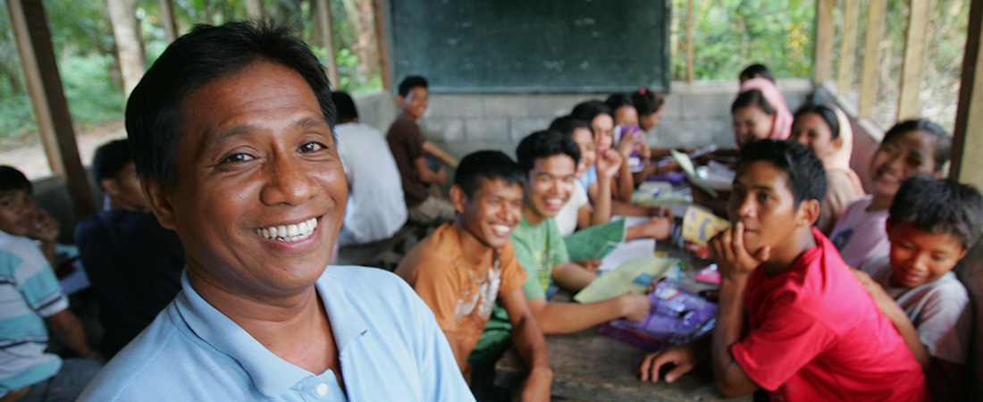 A teacher in the classroom