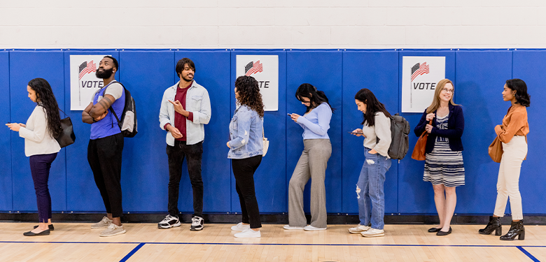 People voting representing How to Get Out the Vote: Promoting Student Voice to Increase Civic Participation