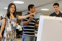 A teacher demos a new educational product at Beta Teacher.