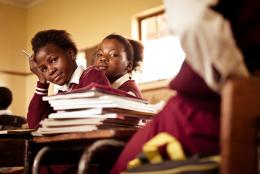 A photo of a classroom in South Africa