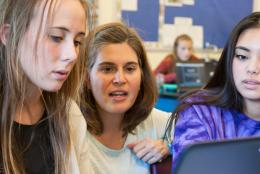 A photo of teacher and students representing Join EDC at the Seventh STEM For All Video Showcase