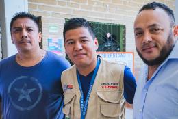 A photo of Walter and Juan Carlos with Ricardo Soriano