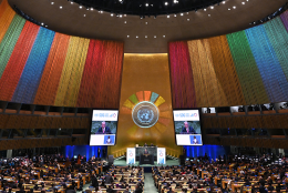 United Nations Secretary-General Antonio Guterres speaks at the opening session of the second Sustainable Development Goals (SDG) Summit on September 18, 2023 ahead of the 78th UN General Assembly. (Photo by TIMOTHY A. CLARY/AFP via Getty Images)